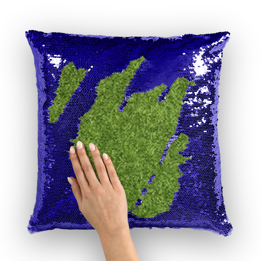 Grass Sequin Cushion Cover