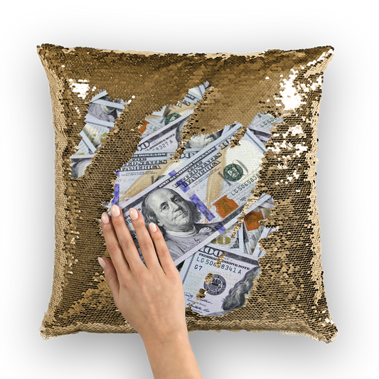 Money Sequin Cushion Cover