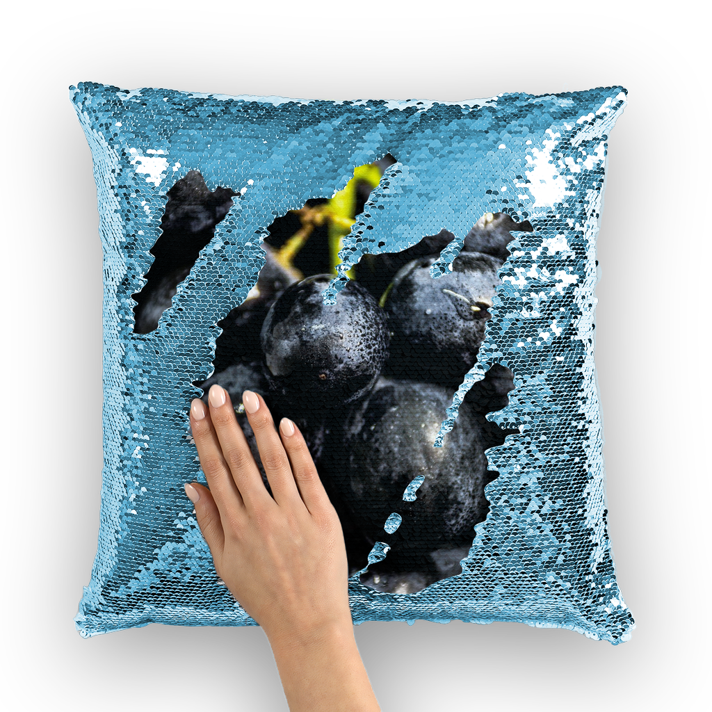 Grapes Sequin Cushion Cover