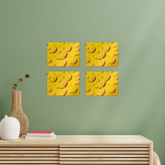 Banana Rectangle Wall Tiles Set of 4