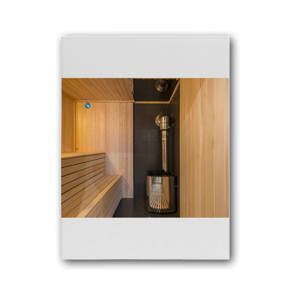 Sauna Premium Stretched Canvas