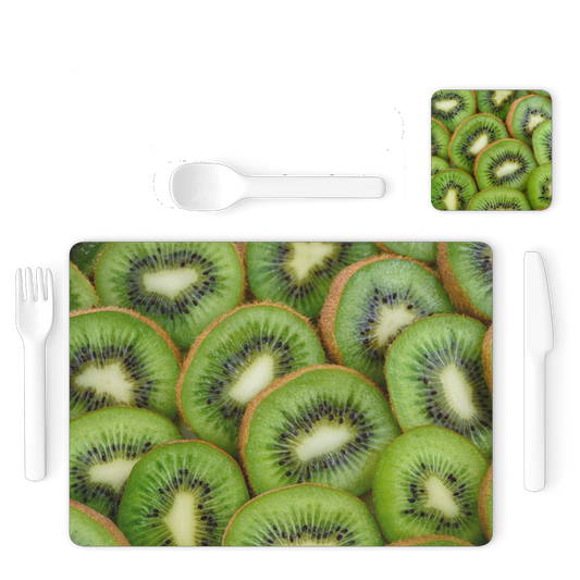 Kiwi Single Placemat and Coaster Set