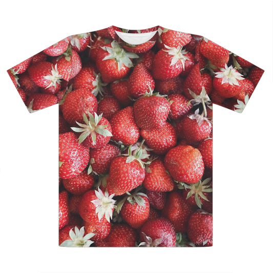 Strawberry Premium Cut and Sew Sublimation Unisex T-Shirt