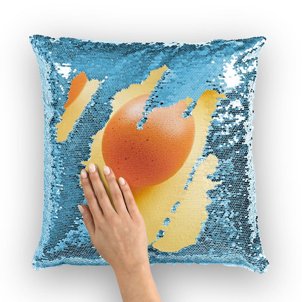 Eggs Sequin Cushion Cover