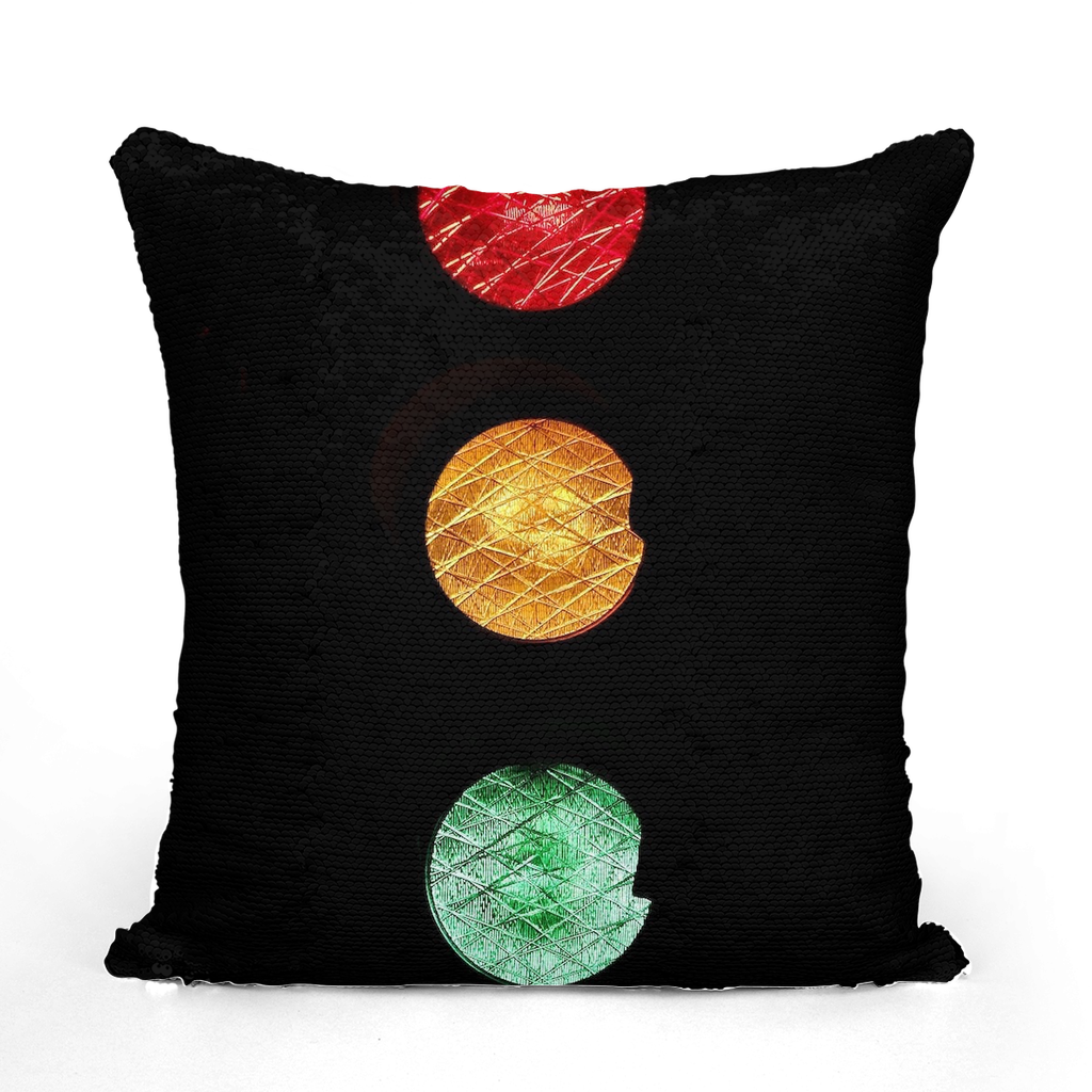 Traffic lights Sequin Cushion Cover