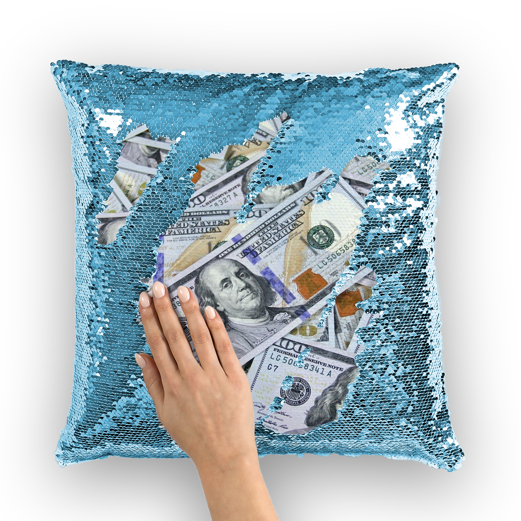 Money Sequin Cushion Cover