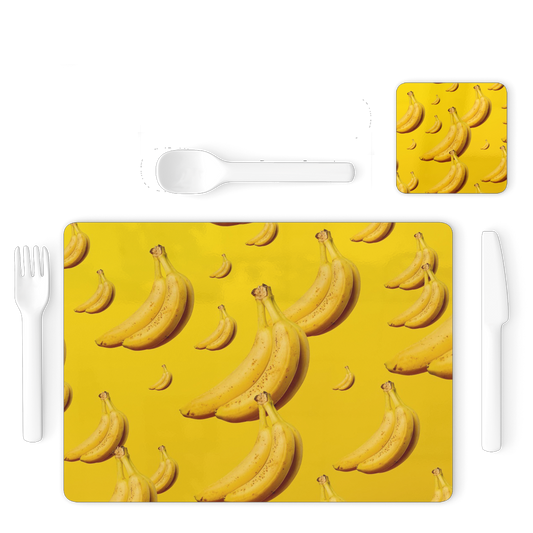 Banana Single Placemat and Coaster Set