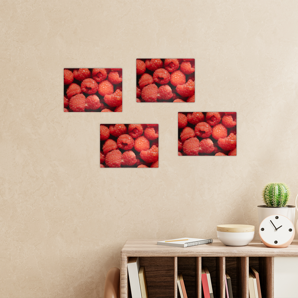 Raspberry Rectangle Wall Tiles Set of 4