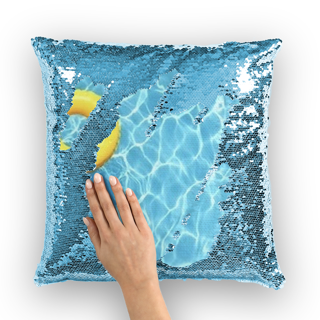 Pool Sequin Cushion Cover