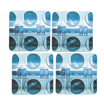 Laundry Hardboard Coaster Set of 4