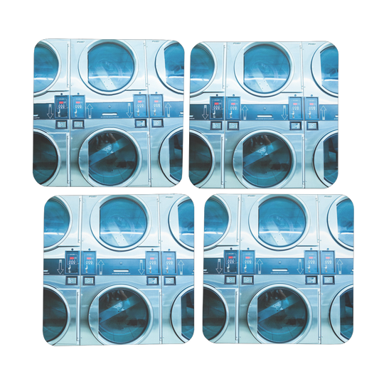 Laundry Hardboard Coaster Set of 4