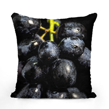 Grapes Sequin Cushion Cover