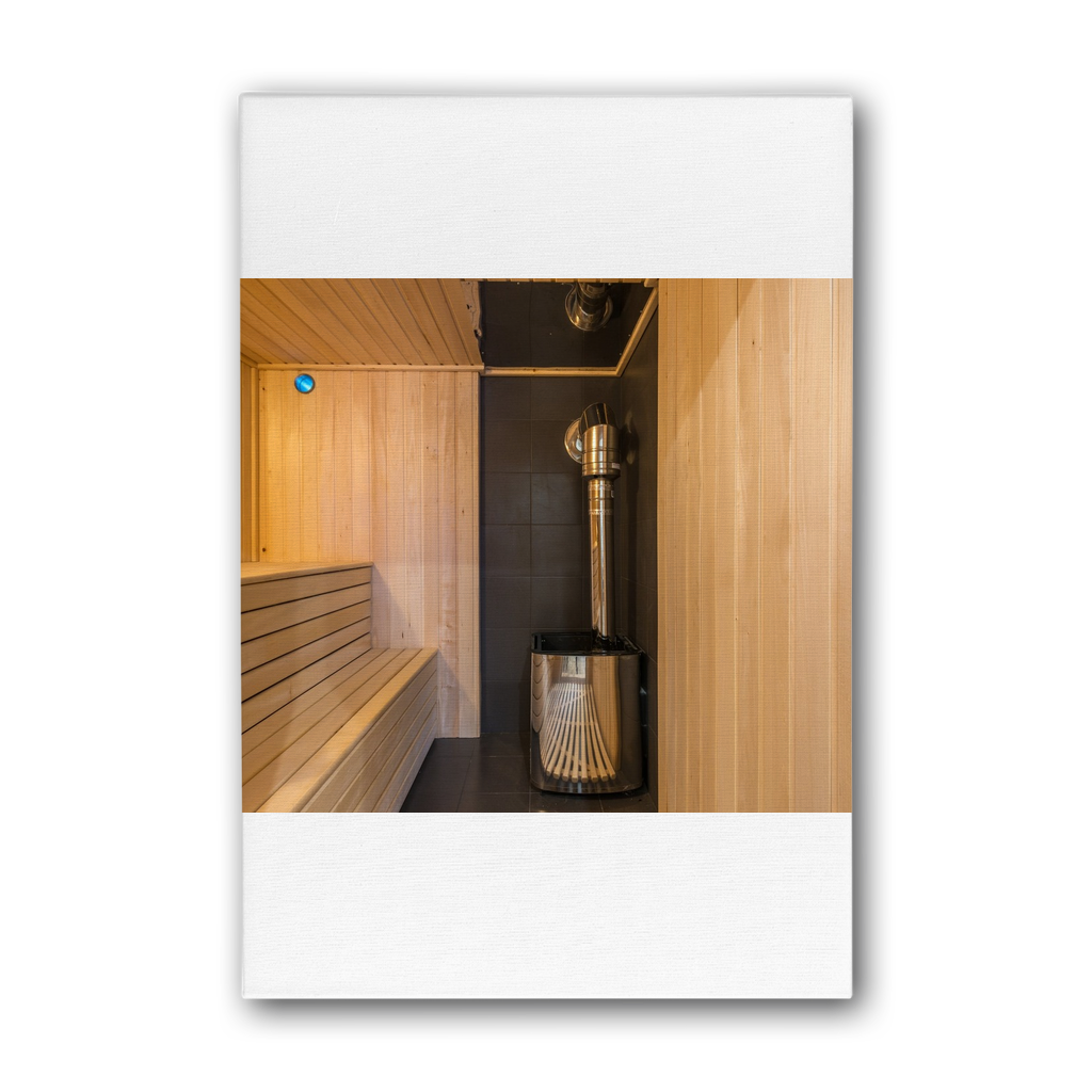 Sauna Premium Stretched Canvas