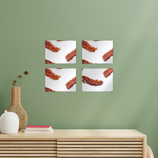 Bacon Rectangle Wall Tiles Set of 4