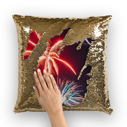 Fireworks Sequin Cushion Cover