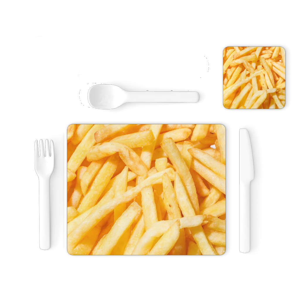 Fries Single Placemat and Coaster Set