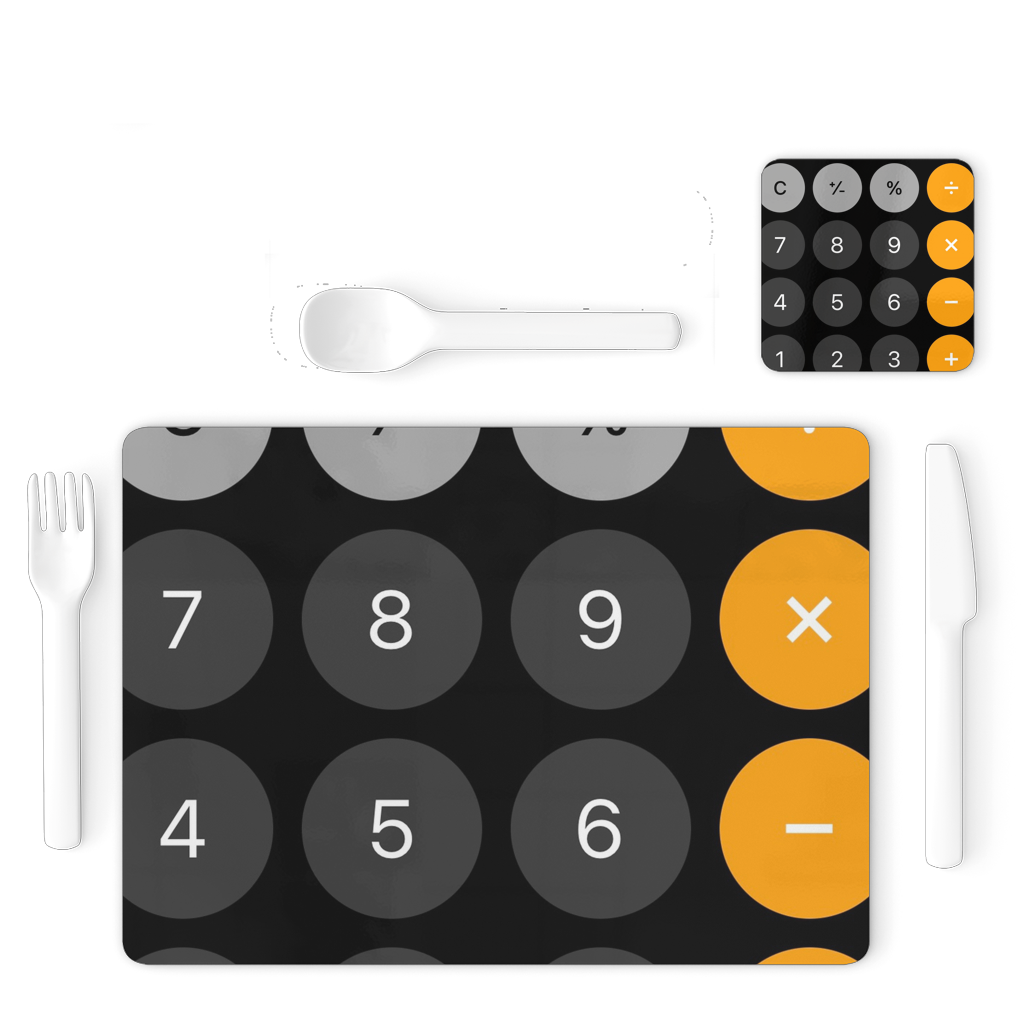 Calculator Single Placemat and Coaster Set