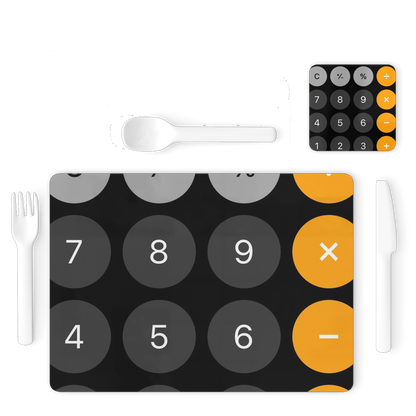 Calculator Single Placemat and Coaster Set