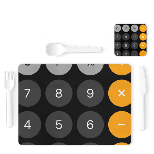 Calculator Single Placemat and Coaster Set