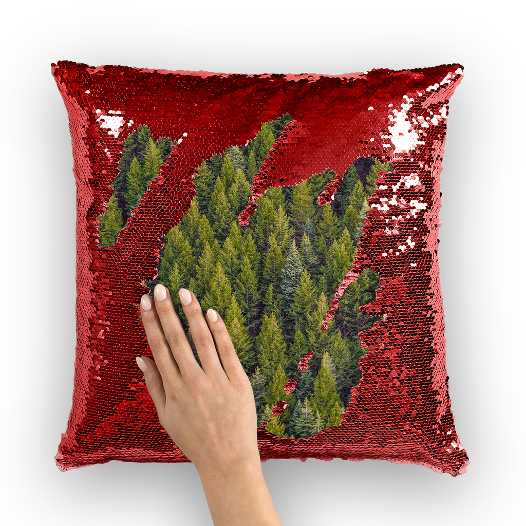 Forest Sequin Cushion Cover