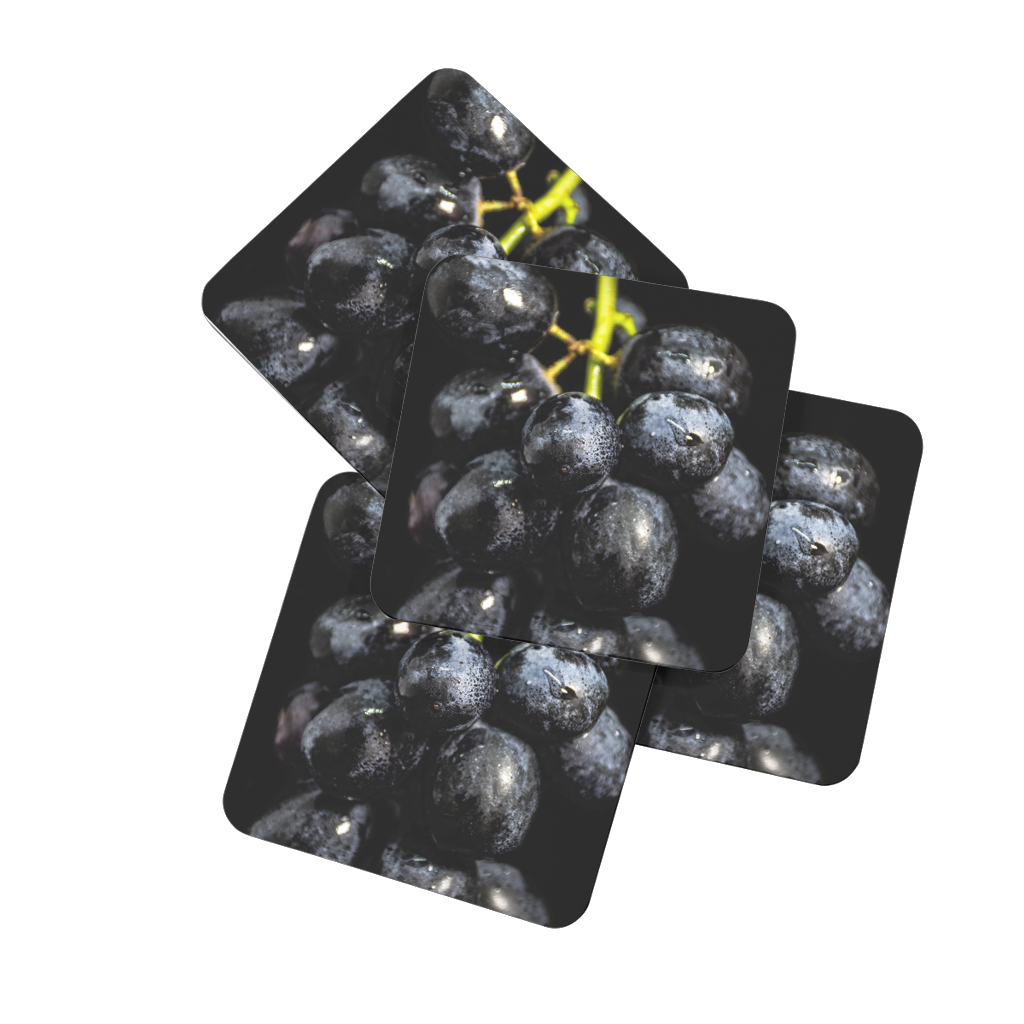 Grapes Hardboard Coaster Set of 4