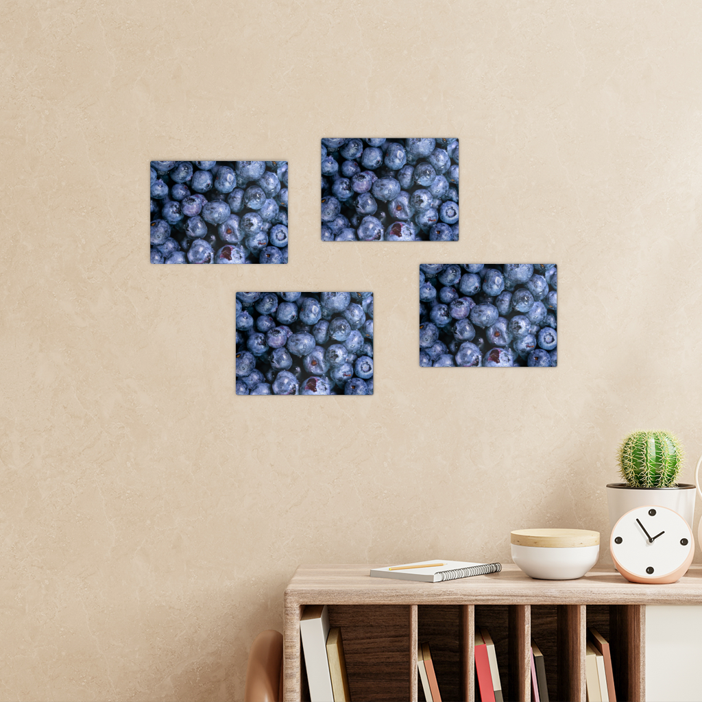 Blueberry Rectangle Wall Tiles Set of 4