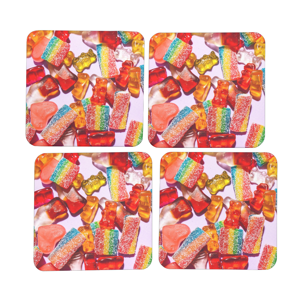 Candy Hardboard Coaster Set of 4