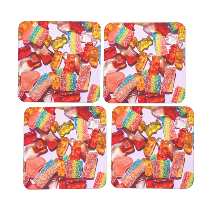 Candy Hardboard Coaster Set of 4