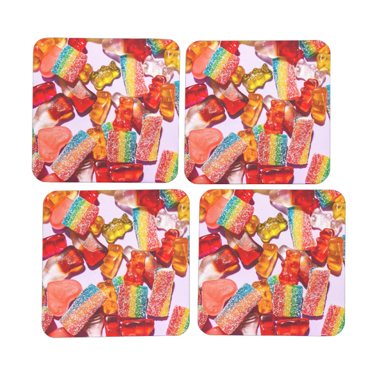 Candy Hardboard Coaster Set of 4