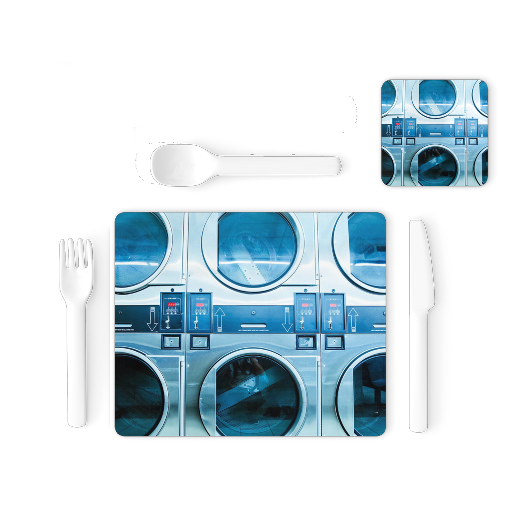 Laundry Single Placemat and Coaster Set