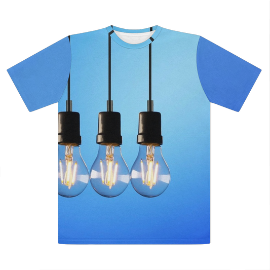 Light Bulbs Premium Cut and Sew Sublimation Unisex T-Shirt