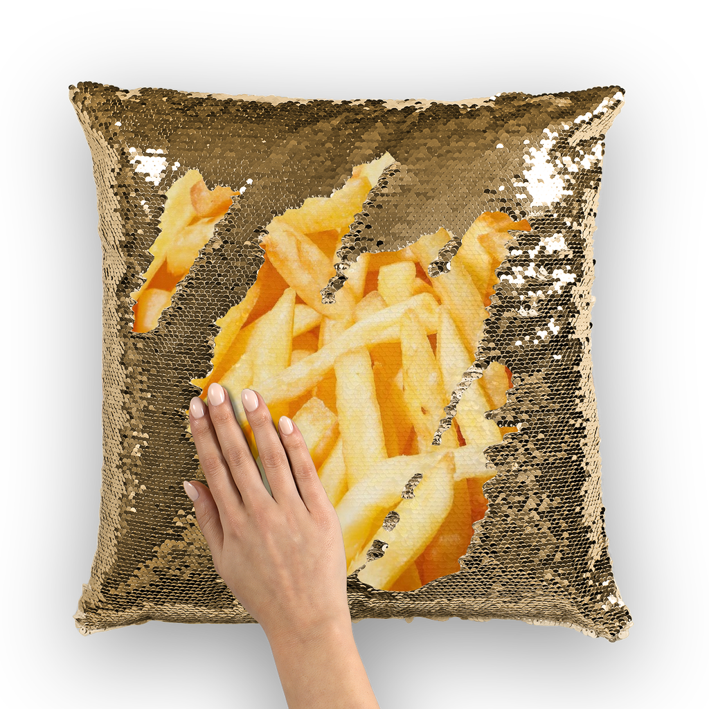 Fries Sequin Cushion Cover