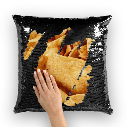 Nachos Sequin Cushion Cover