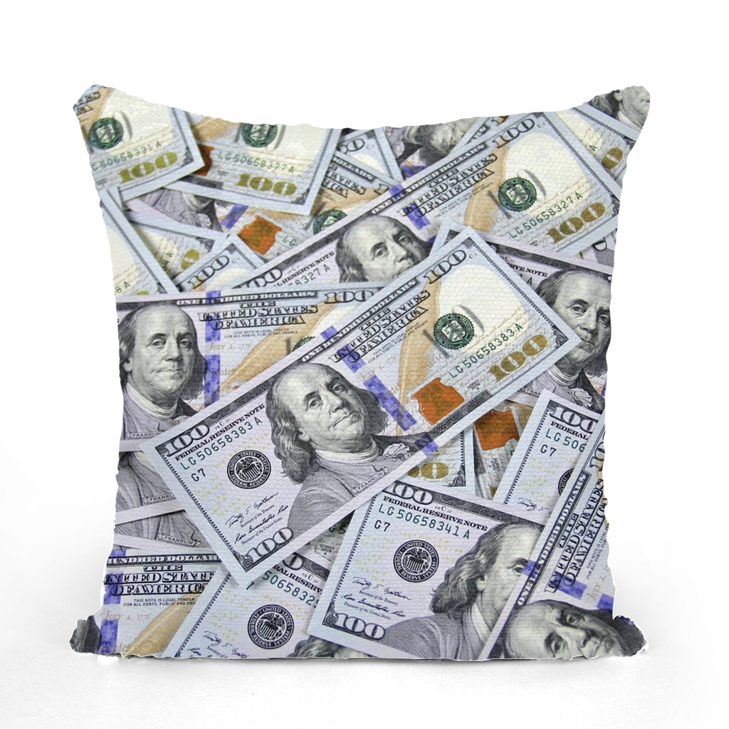 Money Sequin Cushion Cover