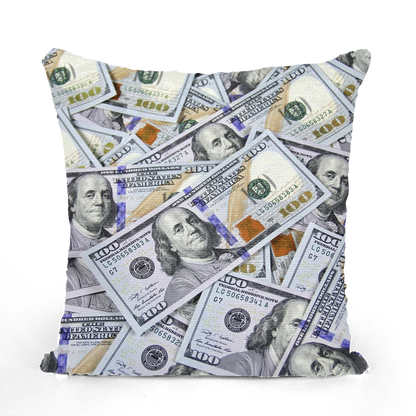 Money Sequin Cushion Cover