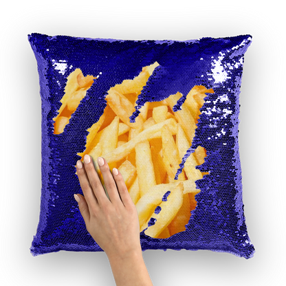 Fries Sequin Cushion Cover