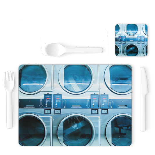 Laundry Single Placemat and Coaster Set