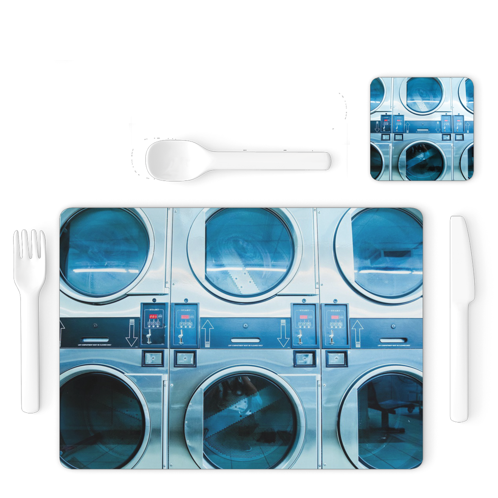 Laundry Single Placemat and Coaster Set