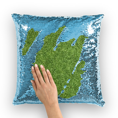 Grass Sequin Cushion Cover