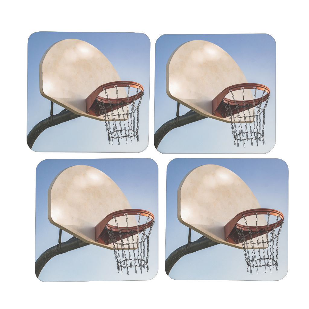Basketball Hardboard Coaster Set of 4