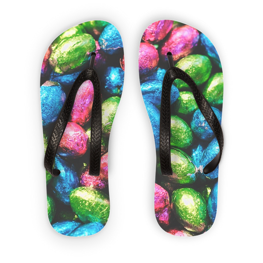 Easter Eggs Adult Flip Flops