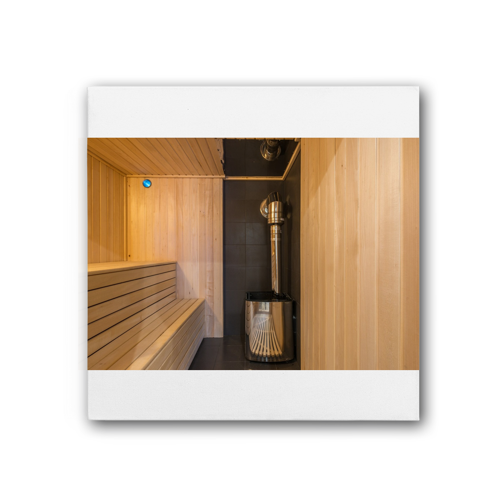 Sauna Premium Stretched Canvas