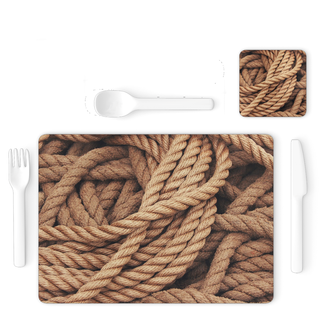 Ropes Single Placemat and Coaster Set