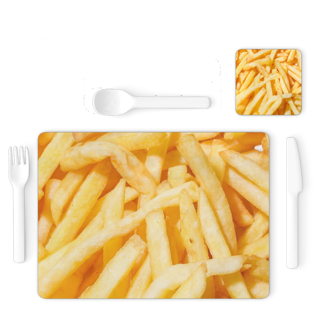 Fries Single Placemat and Coaster Set