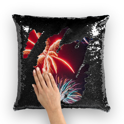 Fireworks Sequin Cushion Cover