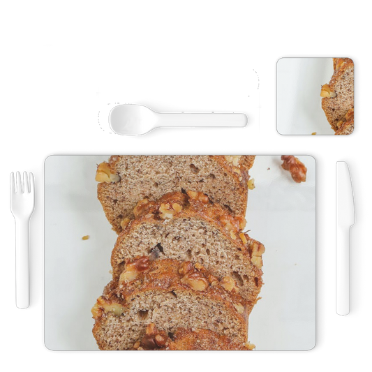 Banana Bread Single Placemat and Coaster Set