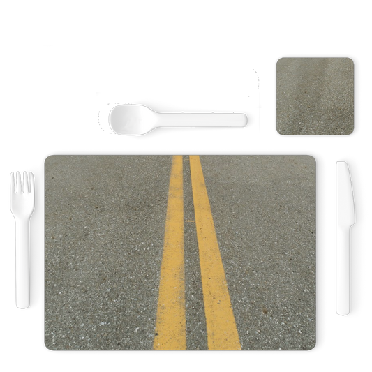Road Single Placemat and Coaster Set