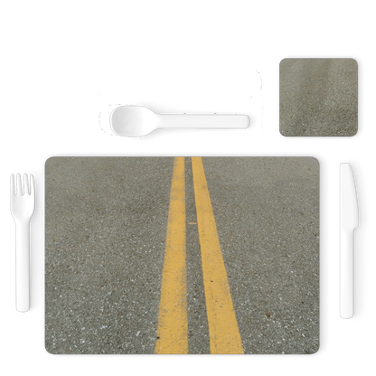 Road Single Placemat and Coaster Set