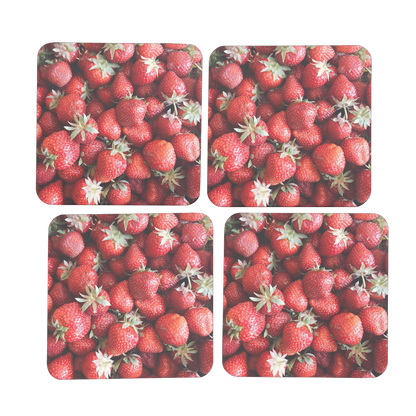 Strawberry Hardboard Coaster Set of 4