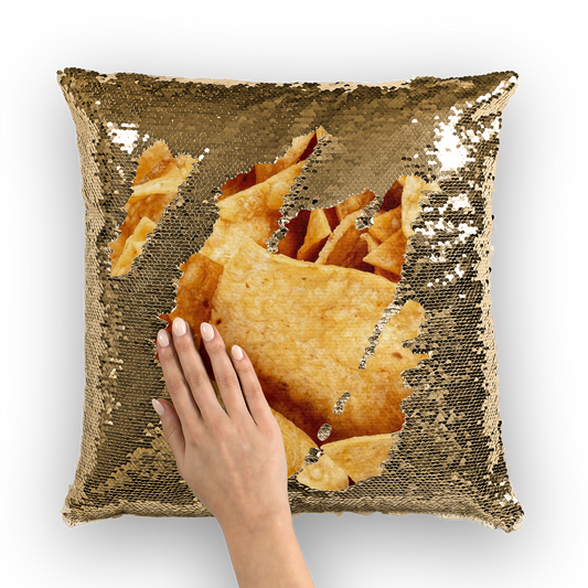 Nachos Sequin Cushion Cover